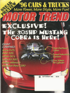 MOTOR TREND 1995 SEPT - Hi-Po MUSTANGS, Z/28 SS, A4